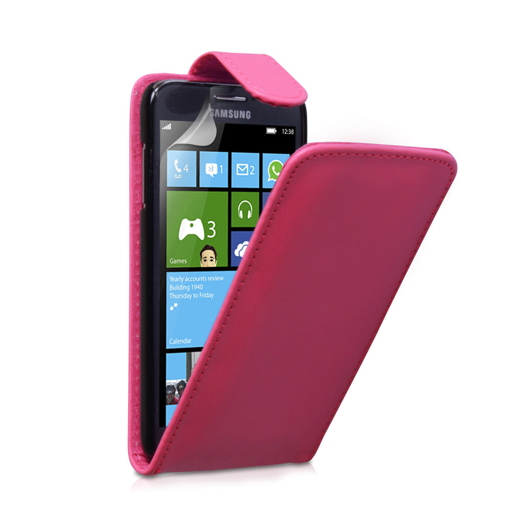 YouSave Accessories Samsung Ativ S Hot Pink Leather Effect Flip Case