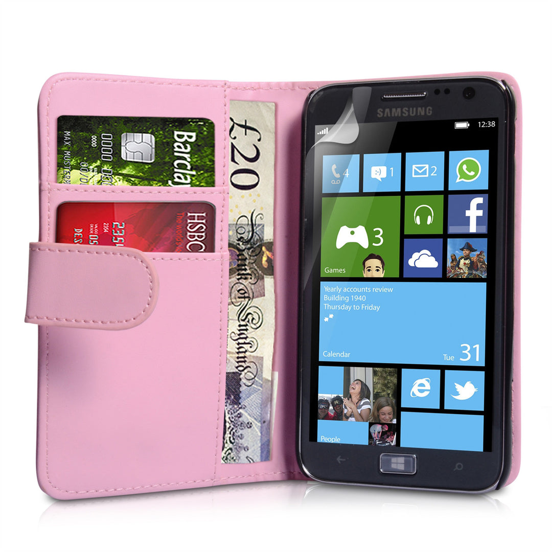 YouSave Samsung Ativ S Baby Pink Leather Effect Wallet Case