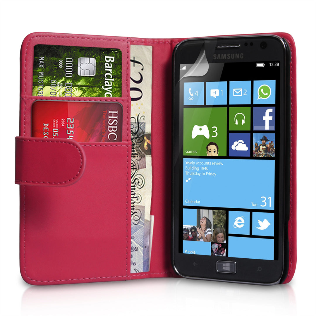 YouSave Accessories Samsung Ativ S Hot Pink Leather Effect Wallet Case