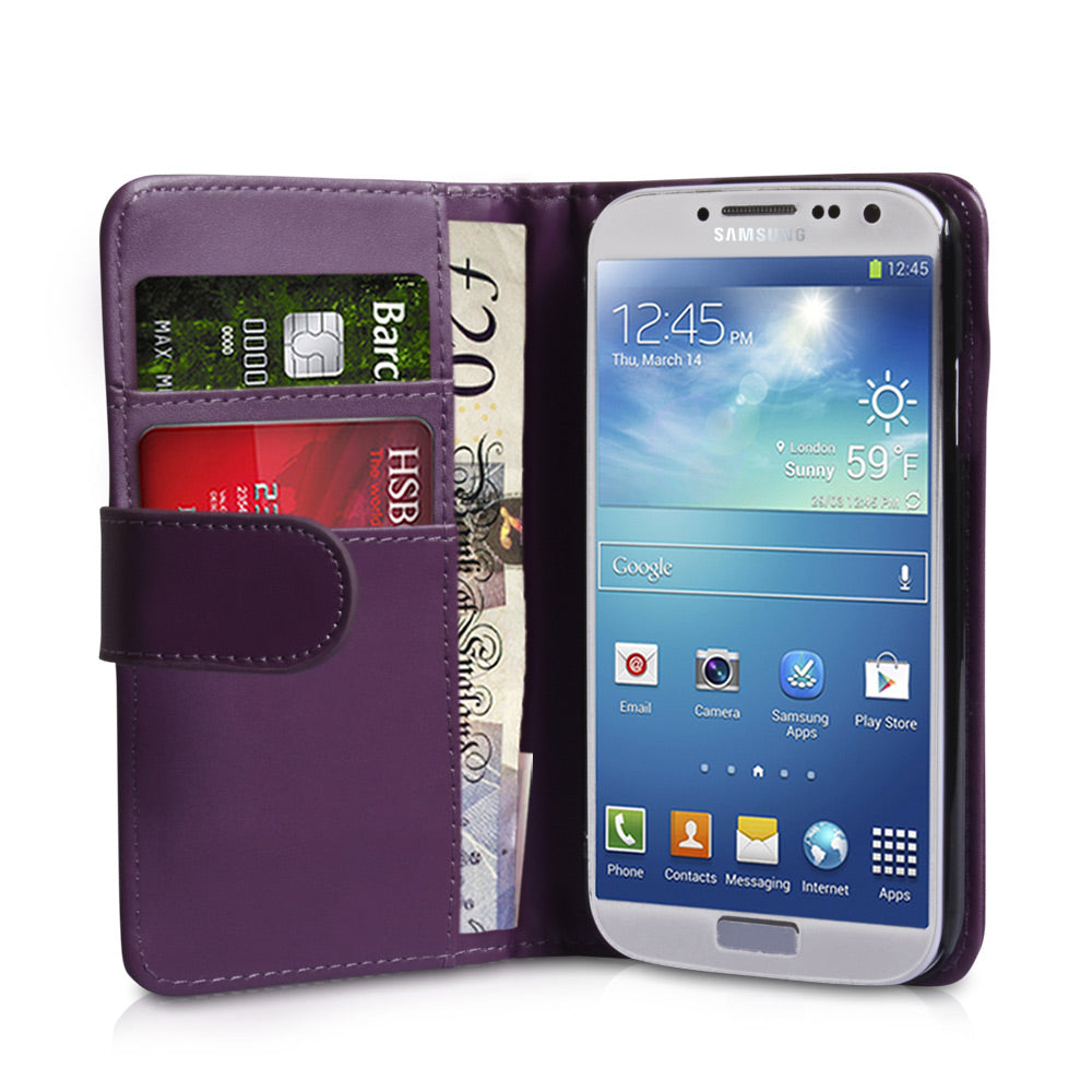 YouSave Samsung Galaxy S4 Leather Effect Wallet Case - Purple