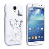 YouSave Samsung Galaxy S4 Floral Butterfly Hard Case - White-Silver
