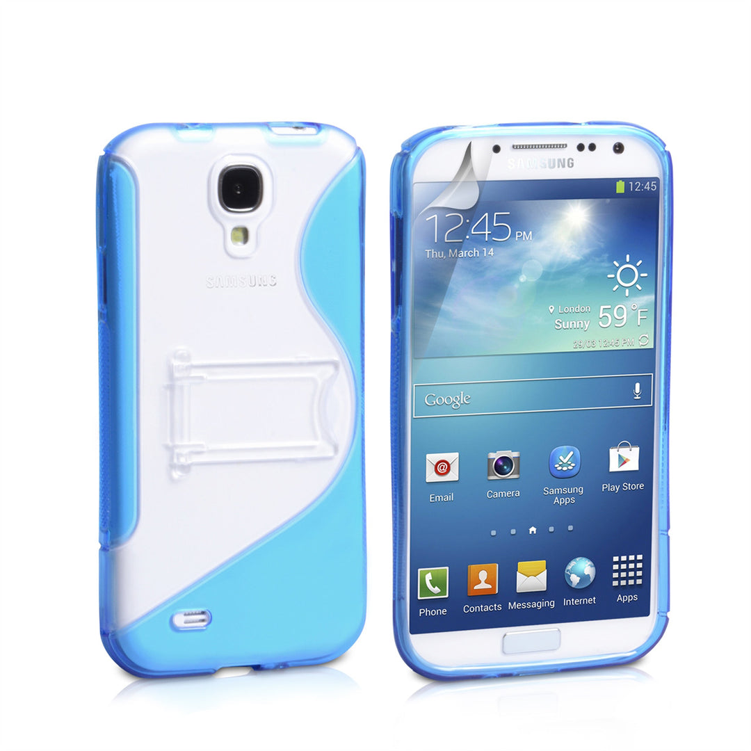 YouSave Accessories Samsung Galaxy S4 Blue Silicone Gel Stand Case