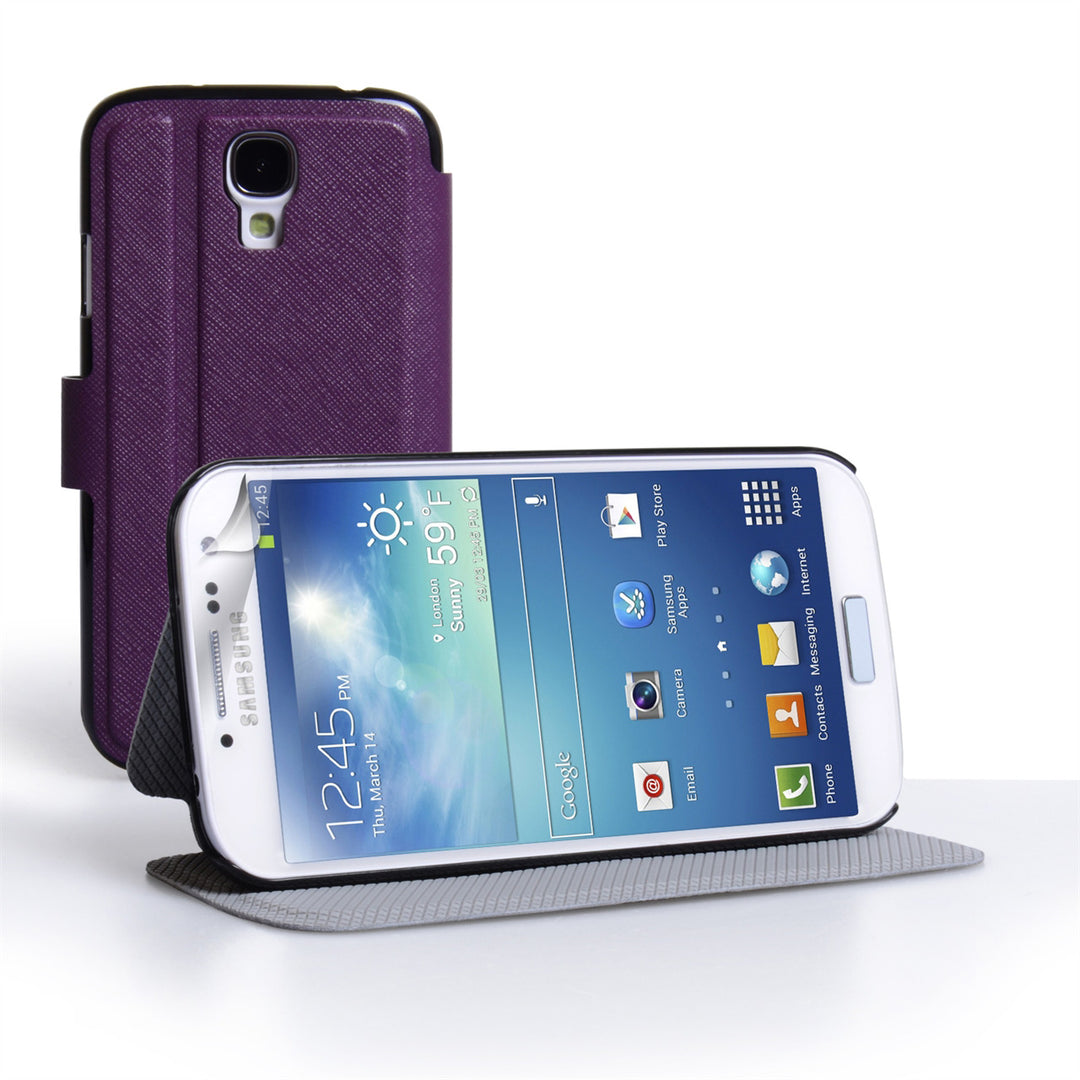 YouSave Samsung Galaxy S4 Leather Effect Flip Stand Case - Purple