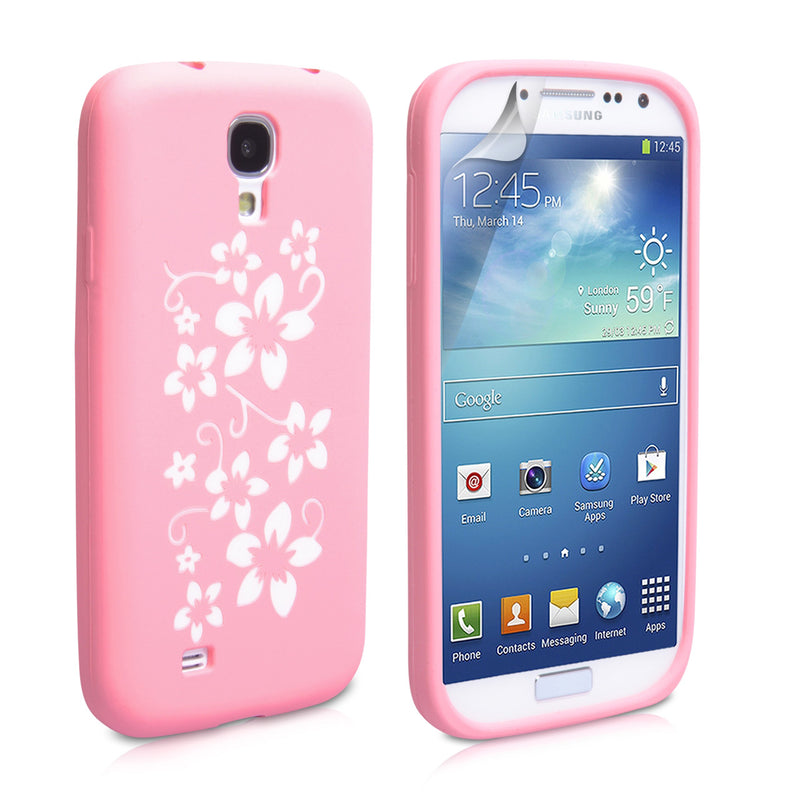 YouSave Accessories Samsung Galaxy S4 Floral Gel Case - Baby Pink