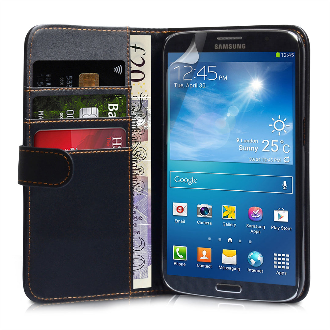YouSave Samsung Galaxy Mega 6.3 Leather Effect Wallet Case - Black