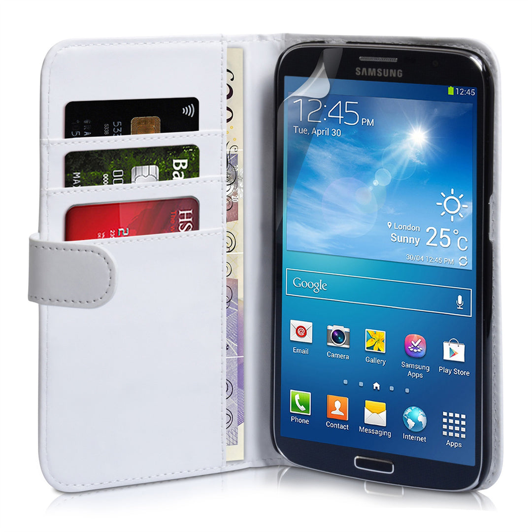 YouSave Samsung Galaxy Mega 6.3 White Leather Effect Wallet Case