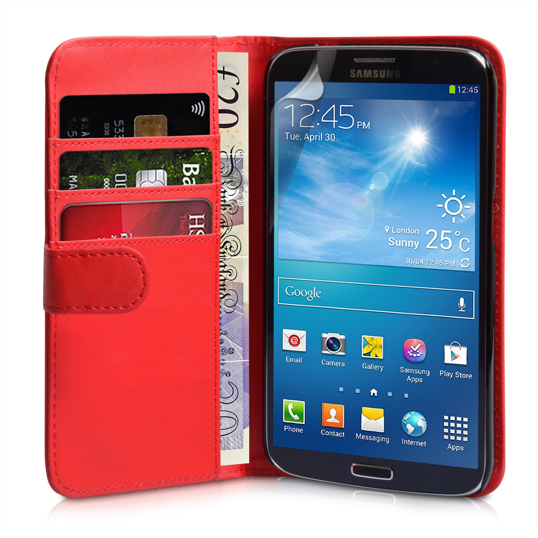 YouSave Samsung Galaxy Mega 6.3 Leather Effect Wallet Case- Red