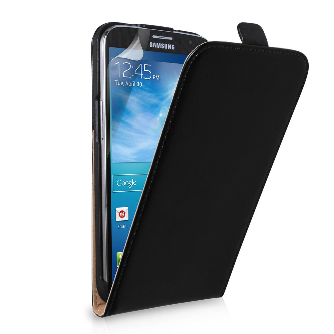 YouSave Samsung Galaxy Mega 6.3 Real Leather Flip Case - Black