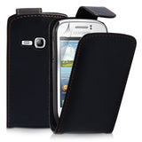 YouSave Samsung Galaxy Young Black Leather Effect Flip Case 