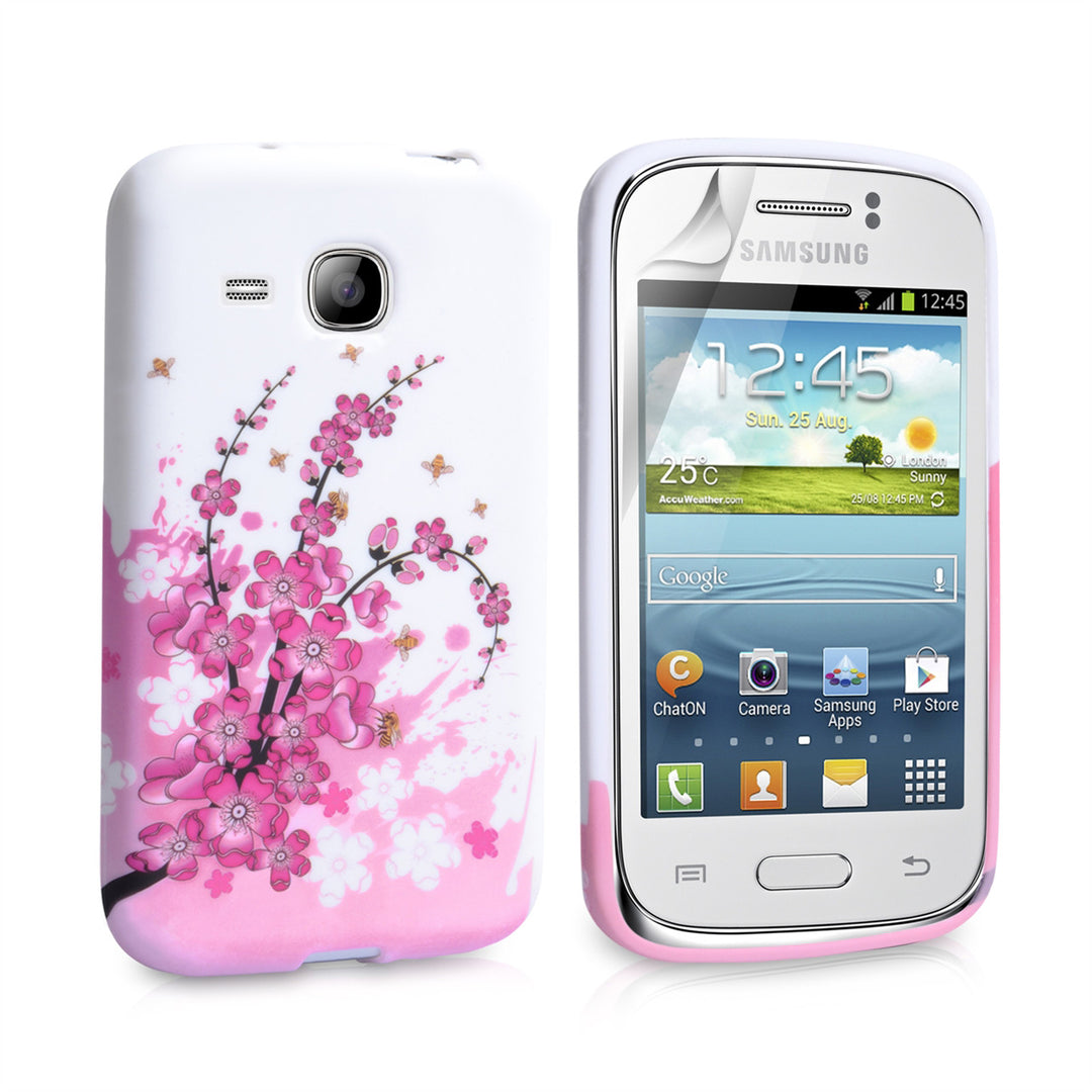 YouSave Accessories Samsung Galaxy Young Floral Bee Silicone Gel Case