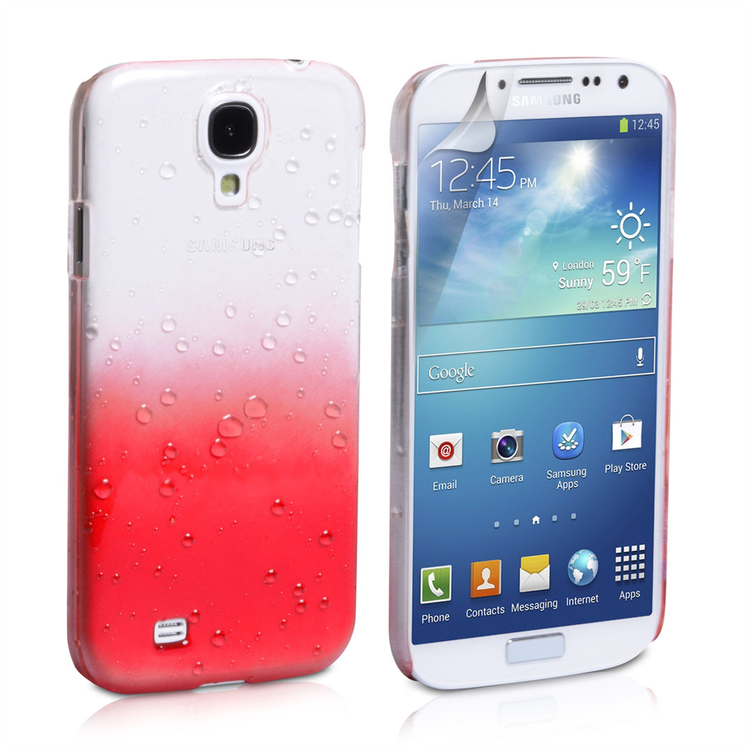 YouSave Accessories Samsung Galaxy S4 Raindrop Hard Case - Red/Clear