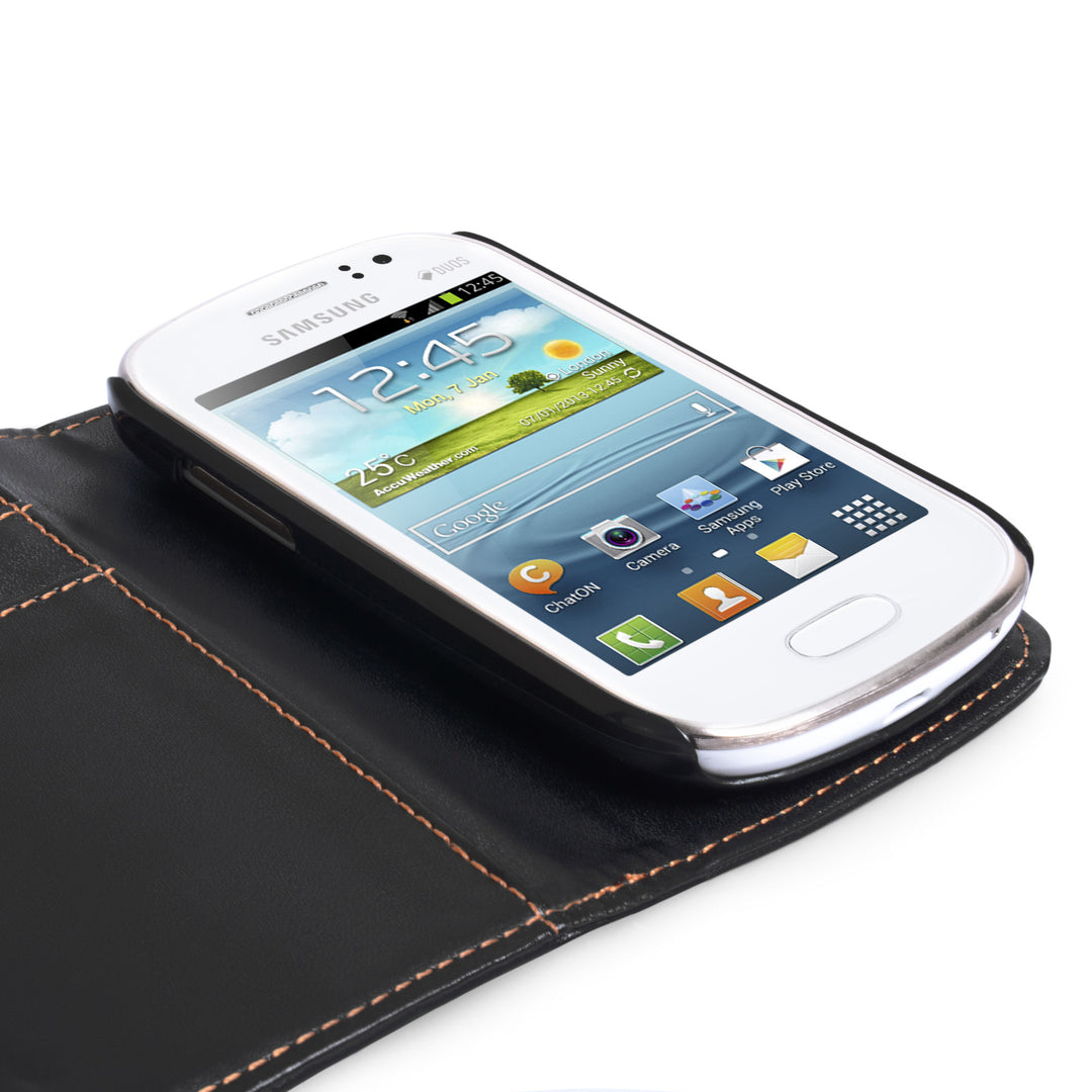 YouSave Samsung Galaxy Fame Leather Effect Wallet Case - Black 