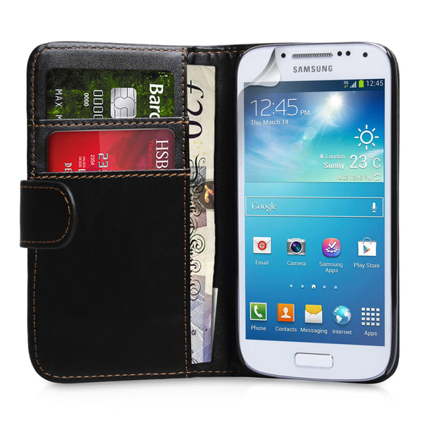 YouSave Samsung Galaxy S4 Mini Leather Effect Wallet Case- Black
