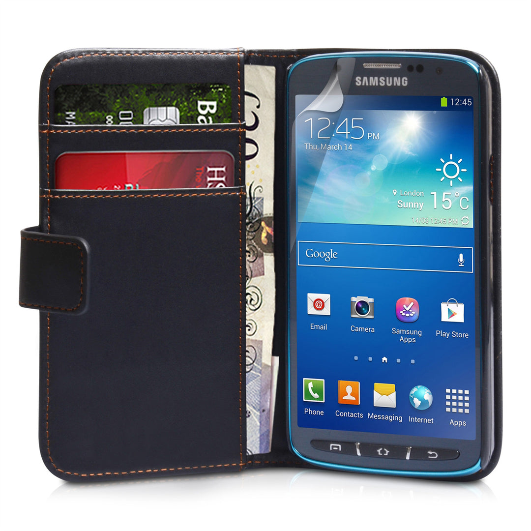 YouSave Samsung Galaxy S4 Active Leather Effect Wallet Case - Black