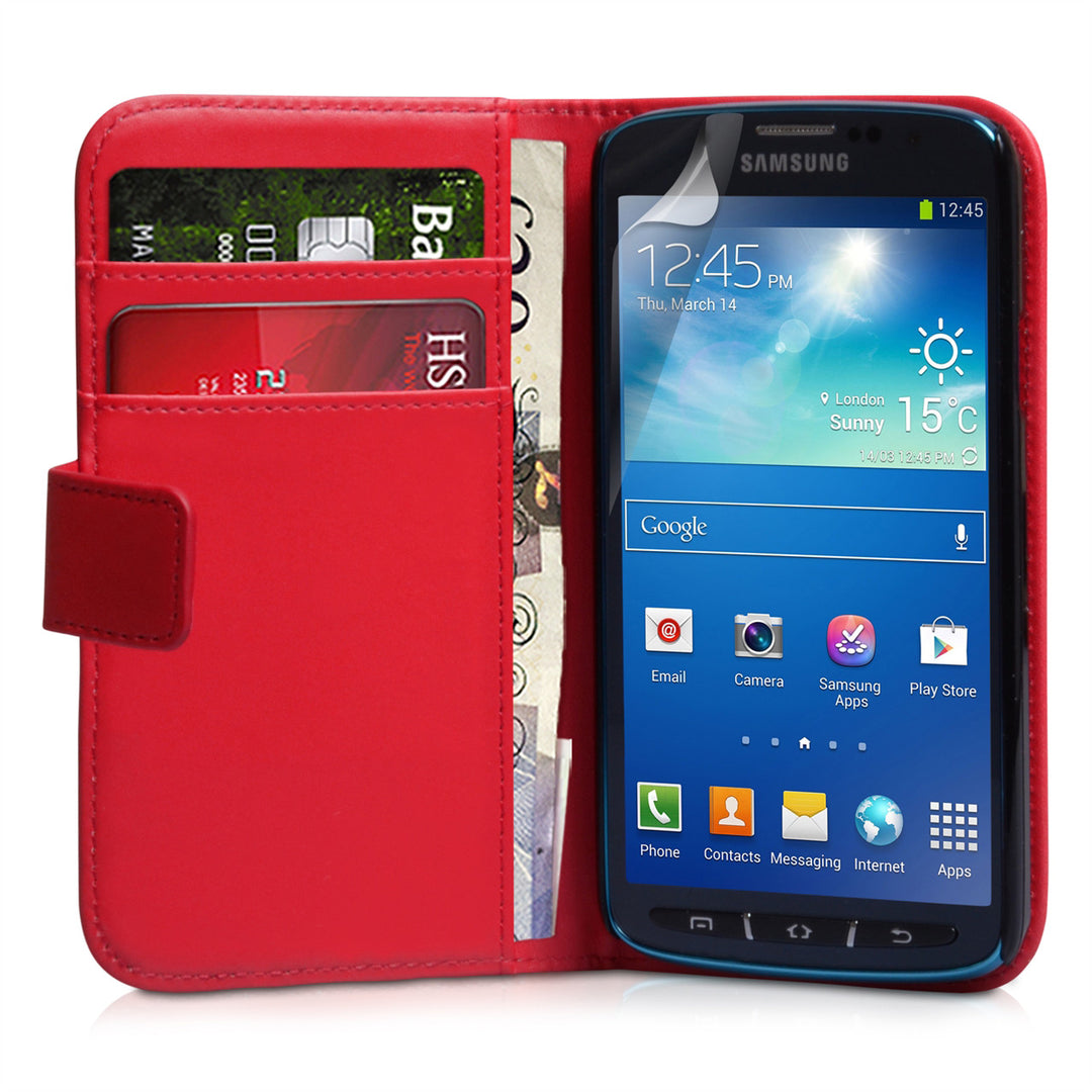 YouSave Samsung Galaxy S4 Red Leather Effect Leather Wallet 