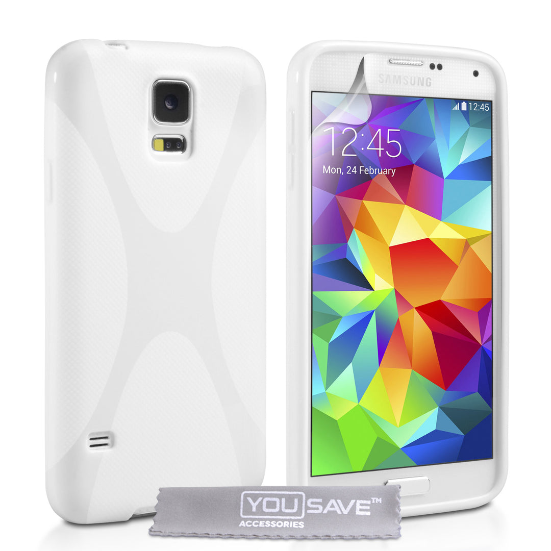 YouSave Accessories Samsung Galaxy S5 Silicone Gel X-Line Case - White