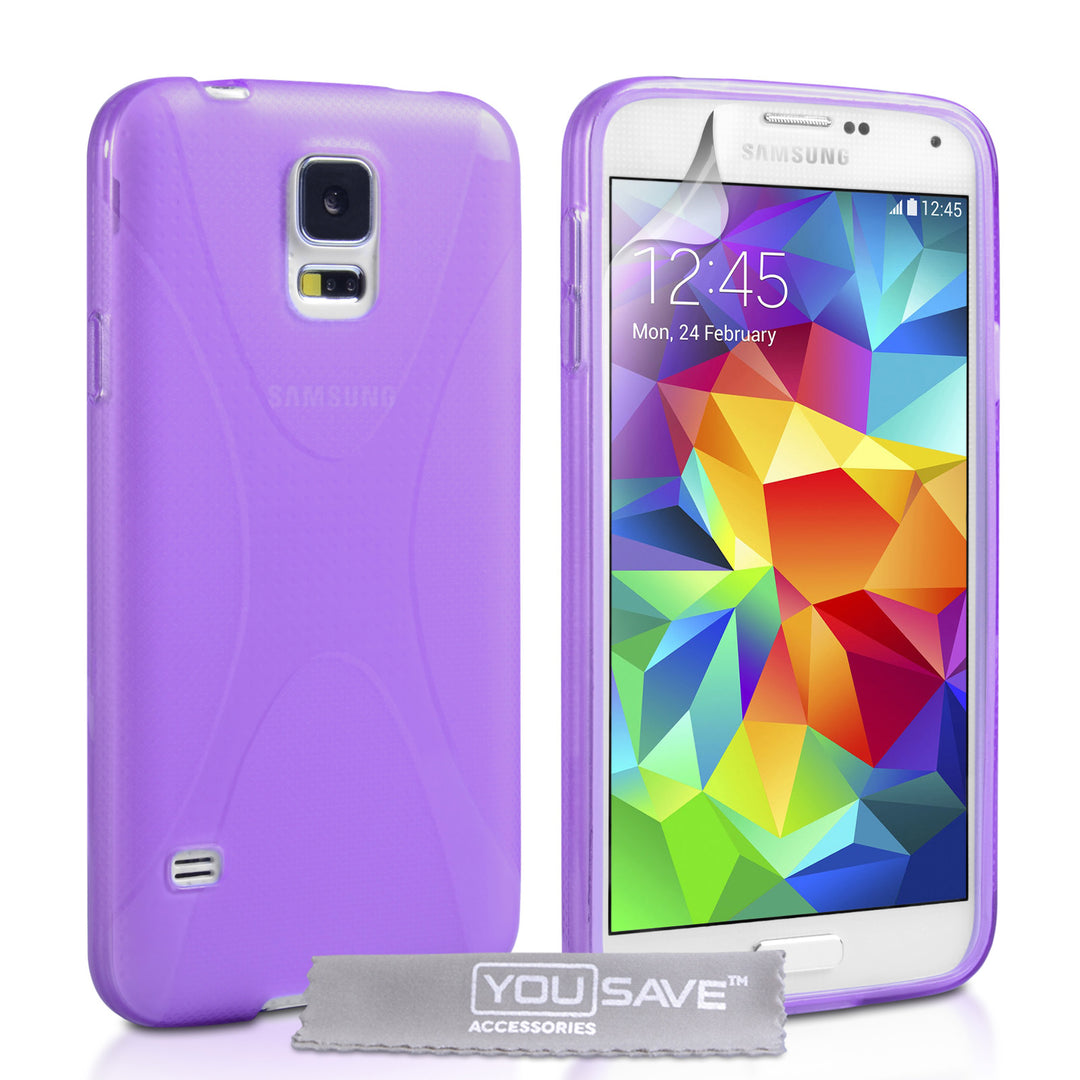 YouSave Samsung Galaxy S5 Silicone Gel X-Line Case - Purple