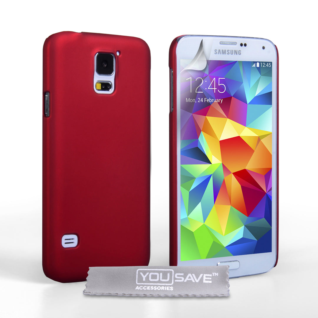 YouSave Accessories Samsung Galaxy S5 Hard Hybrid Case - Red