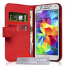 Yousave Accessories Samsung Galaxy S5 Leather-Effect Wallet Case - Red