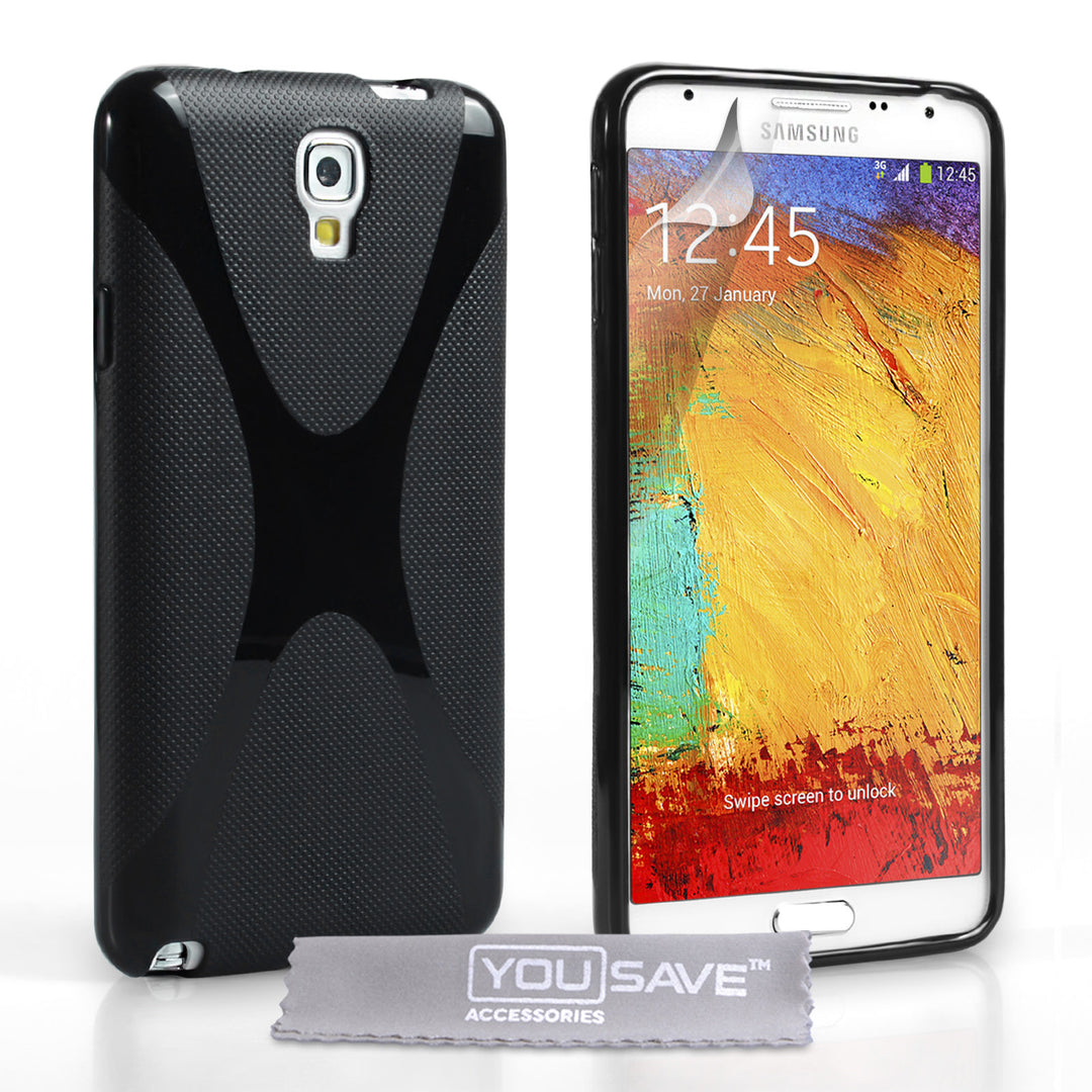 YouSave Samsung Galaxy Note 3 Neo Silicone Gel X-Line Case - Black