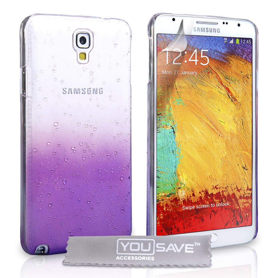 YouSave Samsung Galaxy Note 3 Neo Raindrop Hard Case - Purple-Clear
