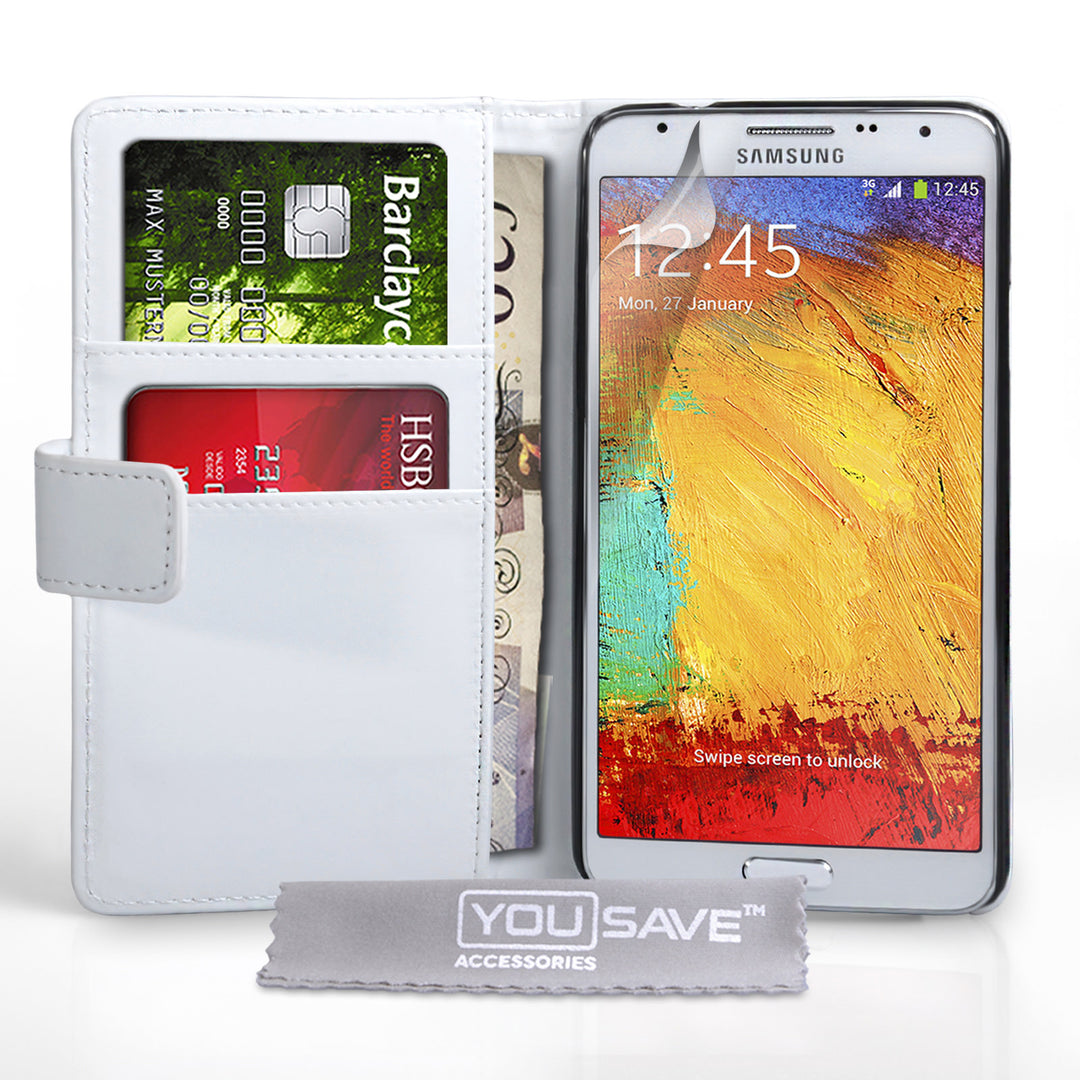 YouSave Samsung Galaxy Note 3 Neo Leather-Effect Wallet Case - White