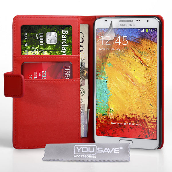 YouSave Samsung Galaxy Note 3 Neo Leather-Effect Wallet Case - Red