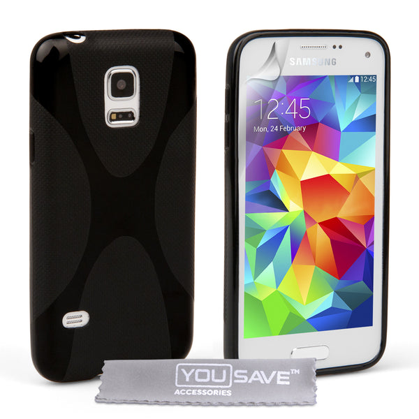 YouSave Samsung Galaxy S5 Mini Silicone Gel X-Line Case - Black