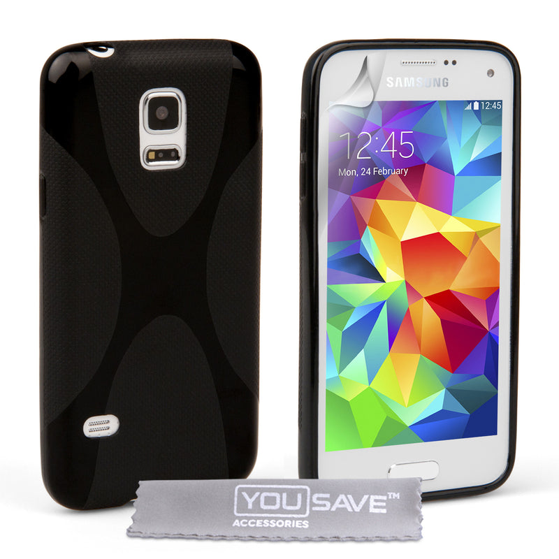 YouSave Samsung Galaxy S5 Mini Silicone Gel X-Line Case - Black
