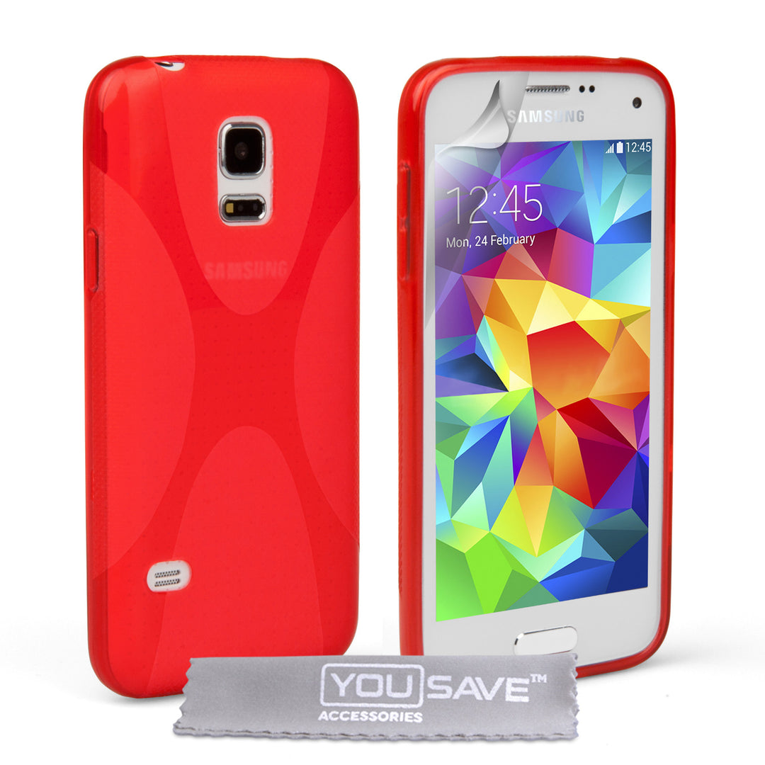 YouSave Samsung Galaxy S5 Mini Silicone Gel X-Line Case - Red