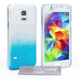 YouSave Samsung Galaxy S5 Mini Raindrop Hard Case - Blue-Clear