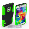 Yousave Accessories Samsung Galaxy S5 Mini Tough Mesh Combo Silicone Case - Green-Black