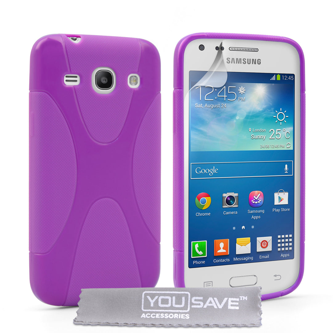 YouSave Samsung Galaxy Core Plus Silicone Gel X-Line Case - Purple