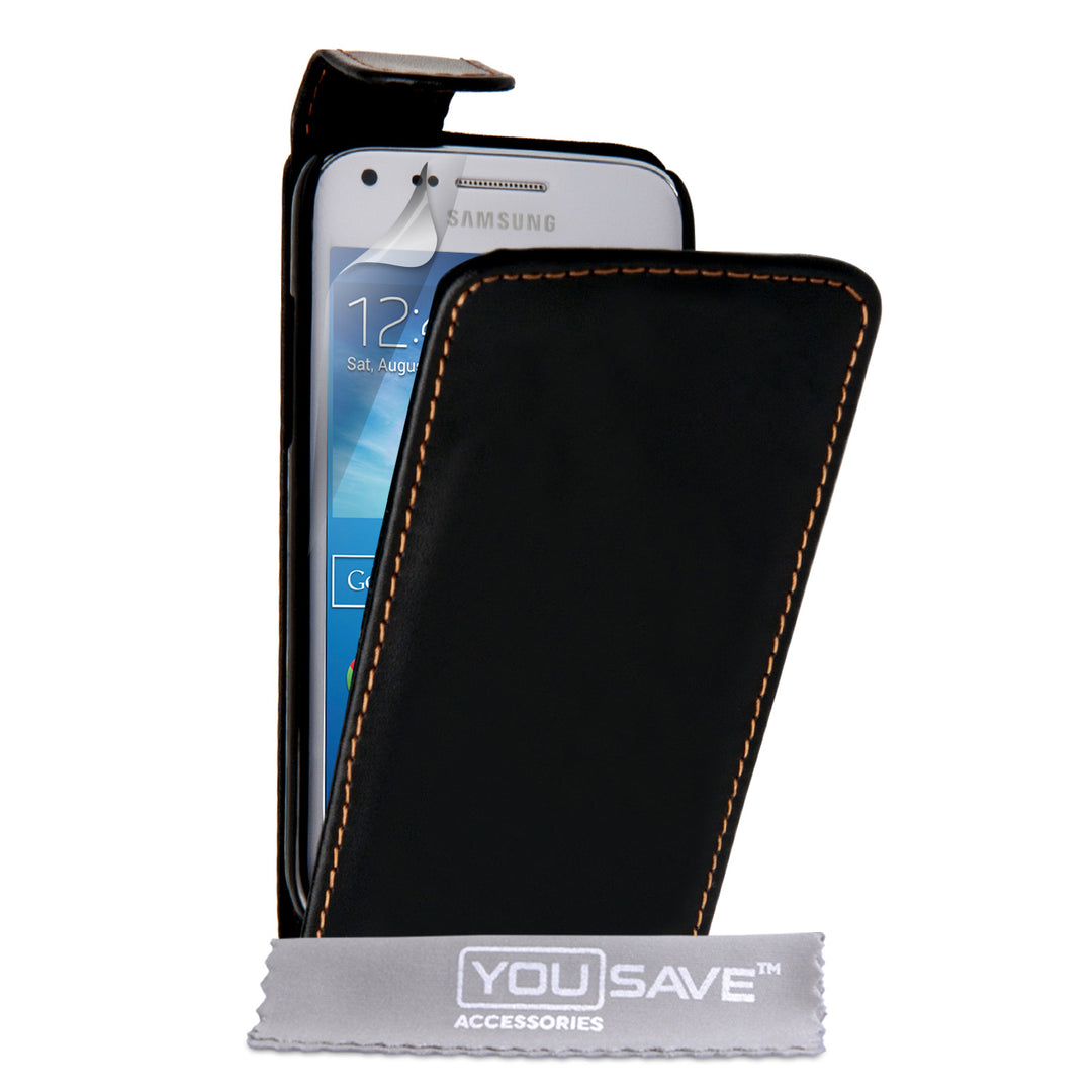 YouSave Samsung Galaxy Core Plus Leather-Effect Flip Case - Black