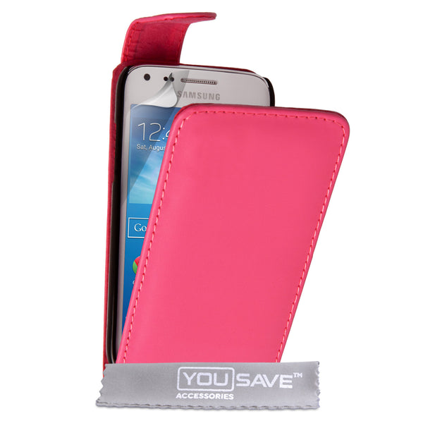 YouSave Samsung Galaxy Core Plus Leather-Effect Flip Case - Hot Pink