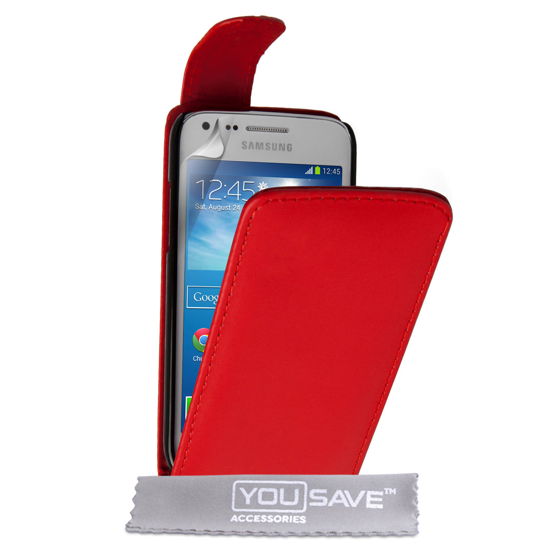 YouSave Samsung Galaxy Core Plus Leather-Effect Flip Case - Red