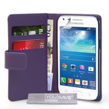 YouSave Samsung Galaxy Core Plus Leather-Effect Wallet Case - Purple