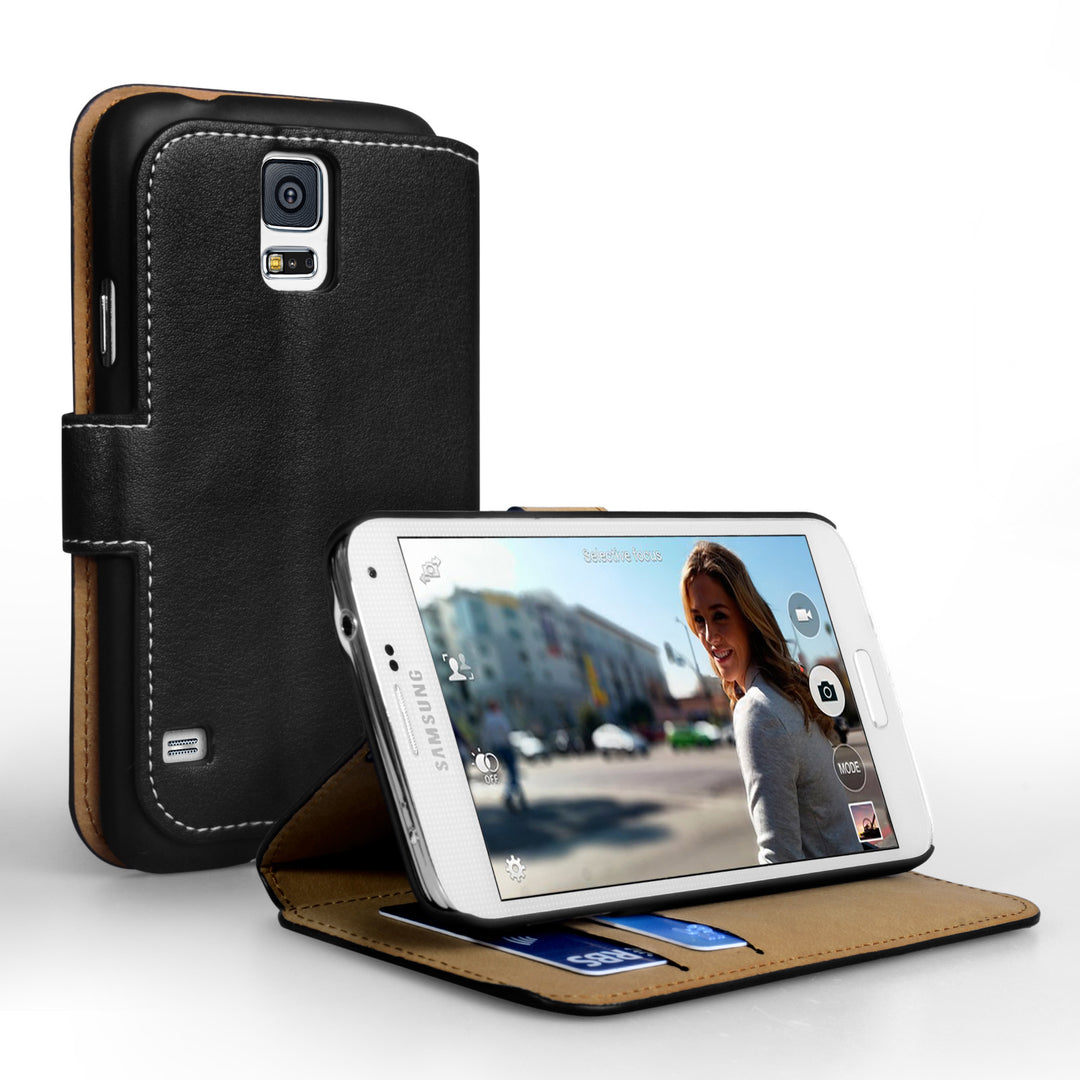 YouSave Accessories Samsung Galaxy S5 PU Wallet Stand Case – Black