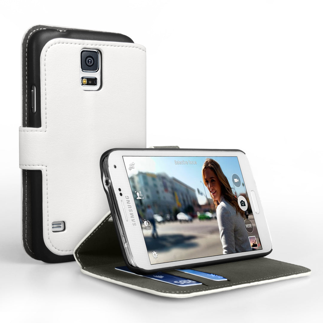 YouSave Accessories Samsung Galaxy S5 PU Wallet Stand Case – White