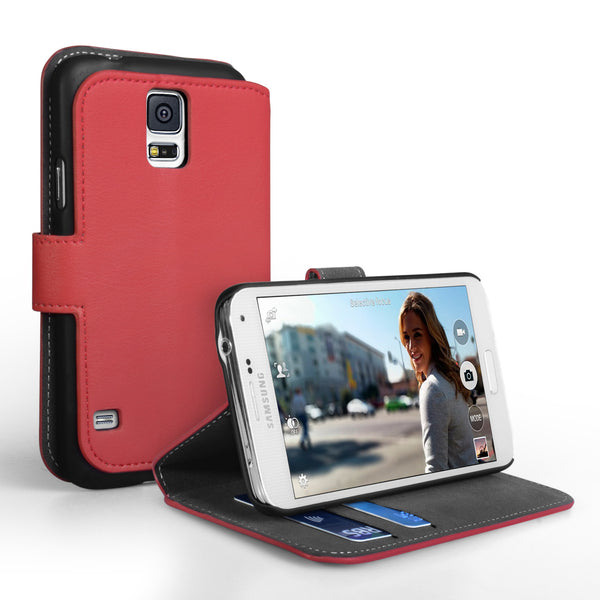 YouSave Accessories Samsung Galaxy S5 PU Wallet Stand Case – Hot Pink