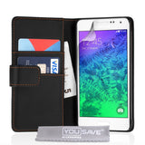 Samsung Galaxy Alpha Leather - Effect Wallet Case - Black - Mobile Madhouse