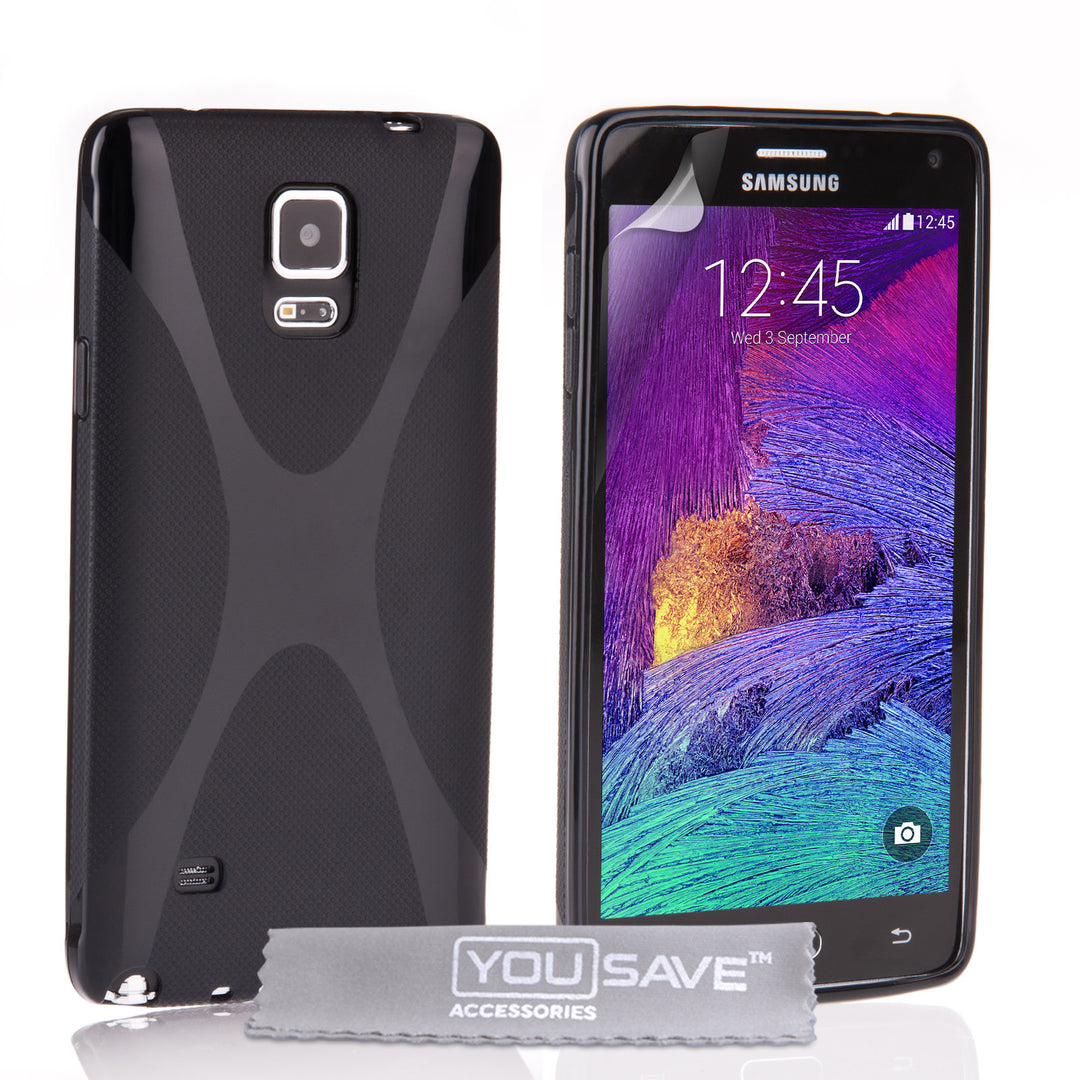 YouSave Samsung Galaxy Note 4 Silicone Gel X-Line Case - Black