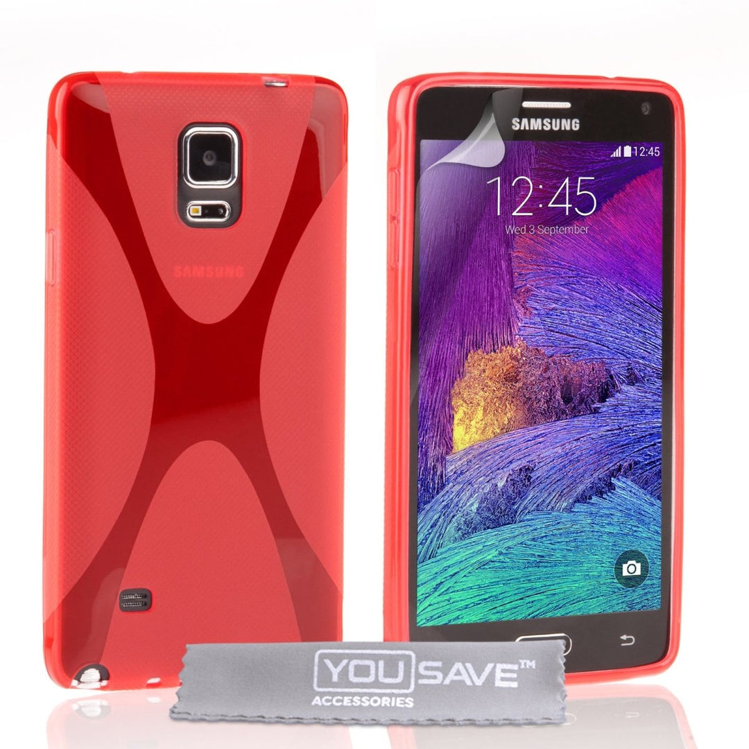 Samsung Galaxy Note 4 Silicone Gel X - Line Case - Red - Mobile Madhouse