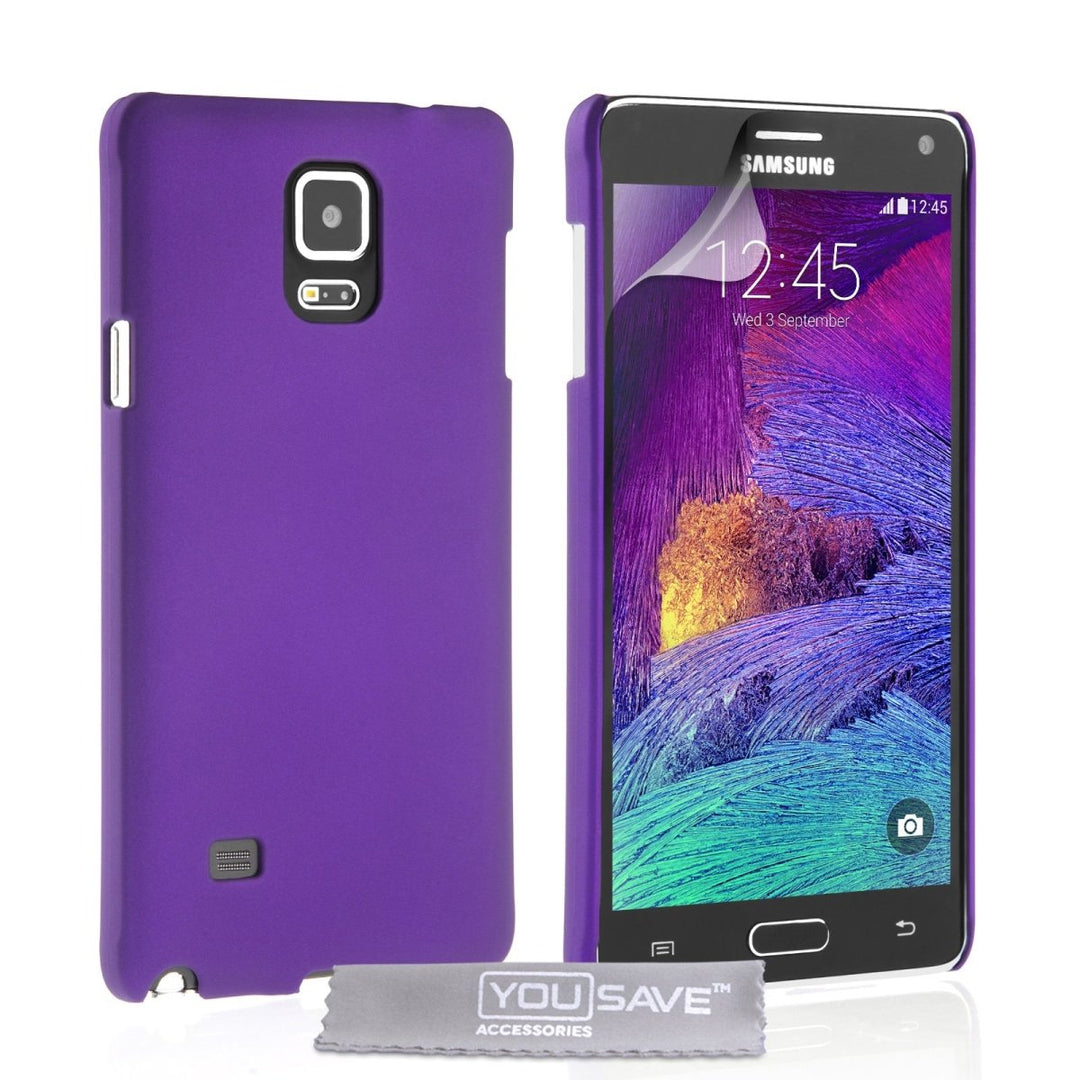 Yousave Accessories Samsung Galaxy Note 4 Hard Hybrid Case - Purple - Mobile Madhouse
