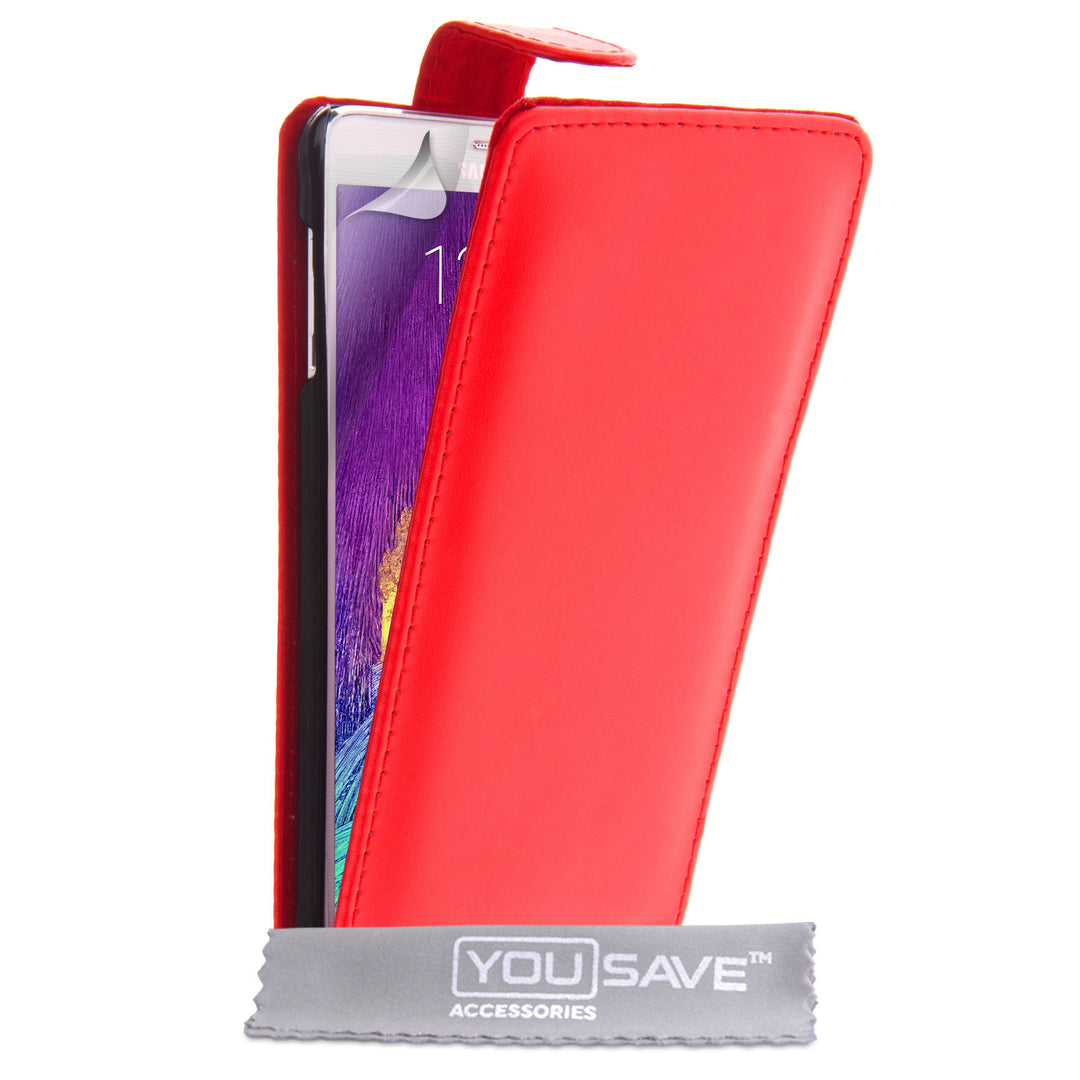 YouSave Samsung Galaxy Note 4 Leather-Effect Flip Case - Red