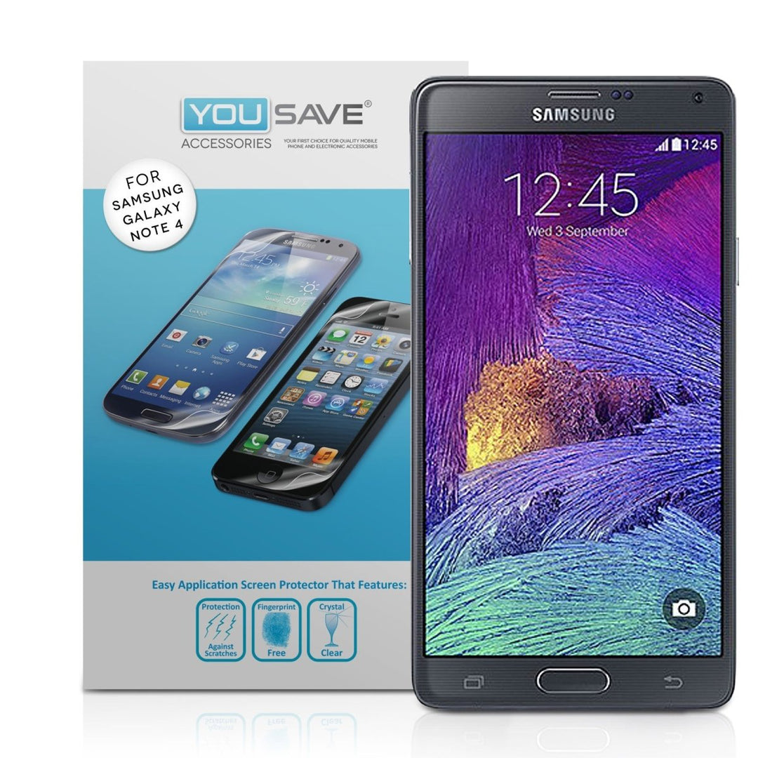 Yousave Samsung Galaxy Note 4 Screen Protectors - 3 Pack - Mobile Madhouse