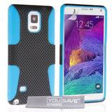 Samsung Galaxy Note 4 Tough Mesh Combo Case - Blue - Black - Mobile Madhouse