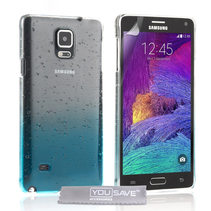 Samsung Galaxy Note 4 Raindrop Hard Case - Blue - Clear - Mobile Madhouse