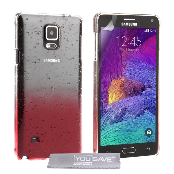 Samsung Galaxy Note 4 Raindrop Hard Case - Red - Mobile Madhouse