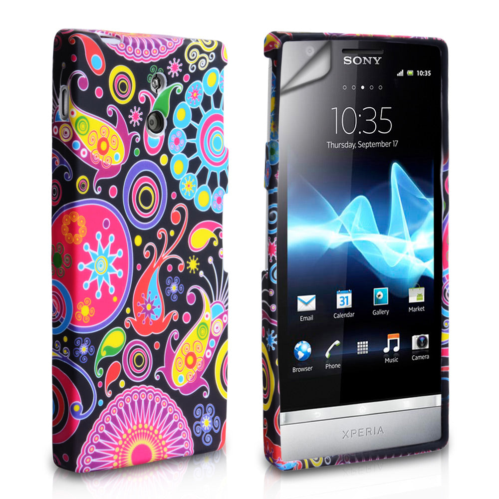 YouSave Accessories Sony Xperia P Floral Bee Silicone Gel Case